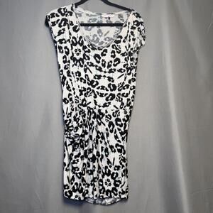 Rebecca Taylor Women's S Dress Animal Print Pockets Stretch Rayon Designer Retro